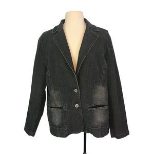 Baccini Womens‎ Plus Black Denim Jean Jacket, Blazer 18/20W